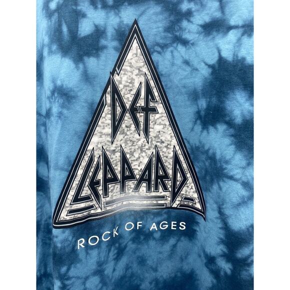 Def Leopard Men's Crew Neck Graphic Band Printed Short Sleeve Tee XXL Blue - Picture 3 of 6